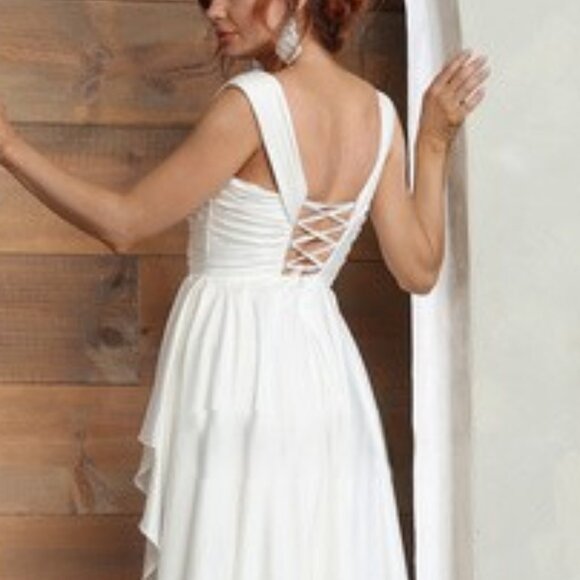 Off white wedding dress.Destination outdoor second wedding bridal gown - Picture 6 of 7